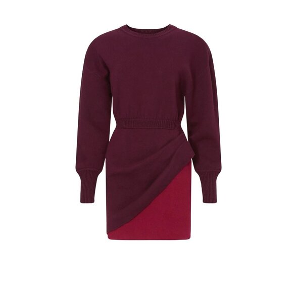 Something Navy Purple Colorblock Sweater Dress - Picture 3 of 8